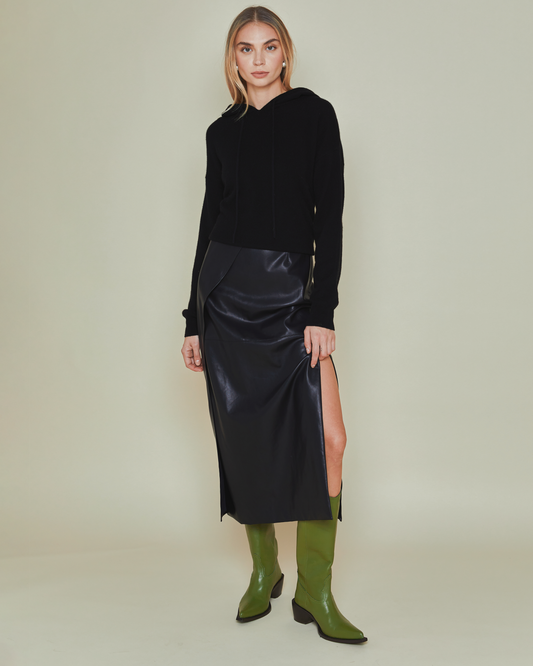 Isle Vegan Leather Midi Skirt